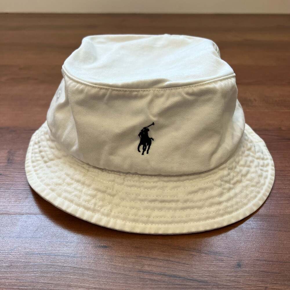 Polo Ralph Lauren White Cotton Chino Bucket Hat Large/X-Large